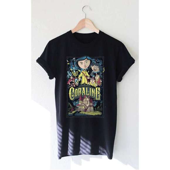 Coraline Movie Black Unisex Shirt - Picture 1 of 4